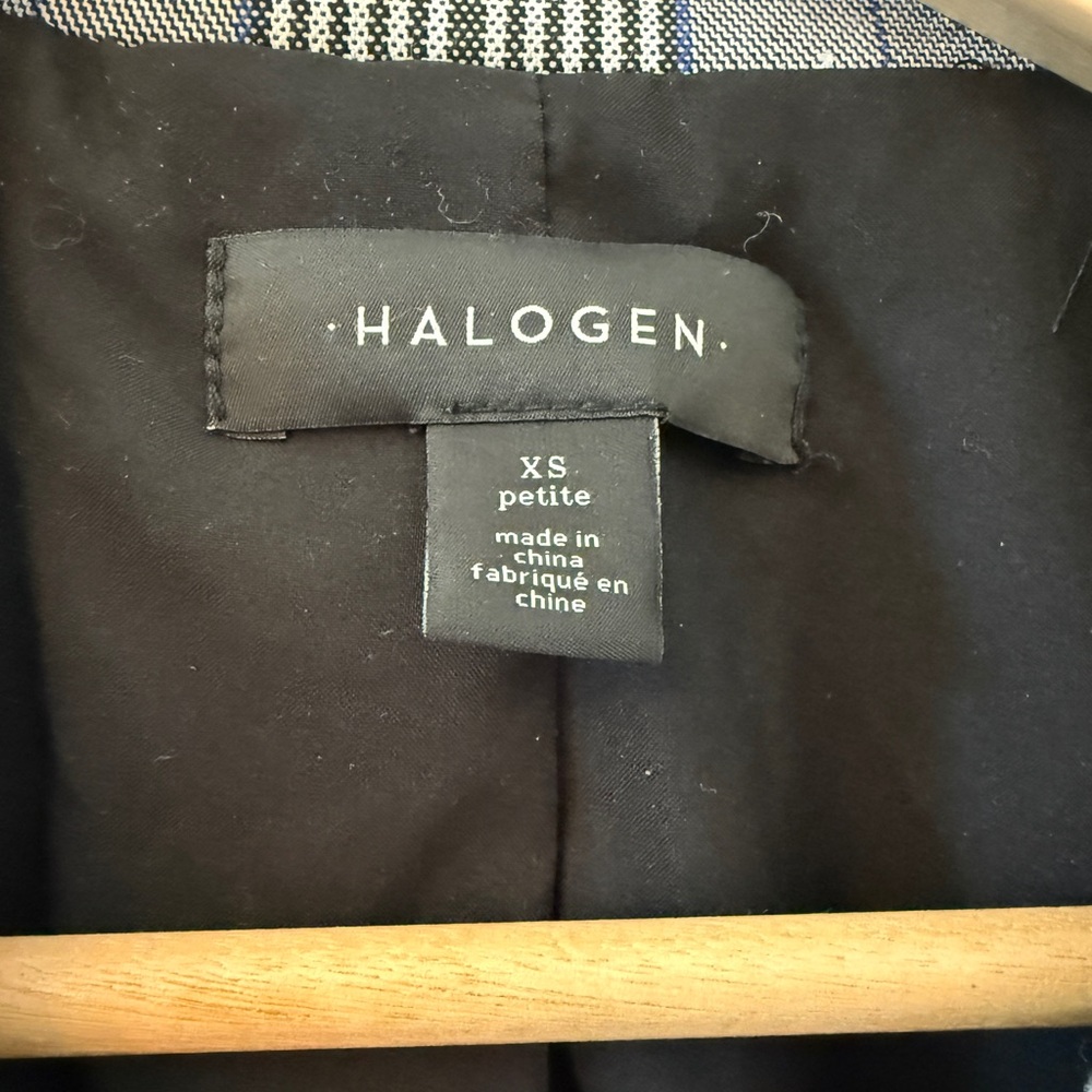 Halogen XSP grey plaid boyfriend blazer - Picture 3 of 5
